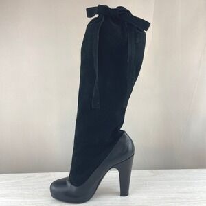 MARC JACOBS Womens Boots (38) (8) Black Suede Leather Rave 90s Whimsigoth Italy